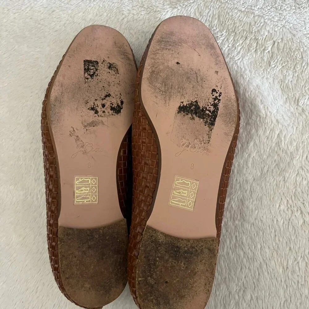 J. Crew Woven Leather Tassel Loafers in Brown